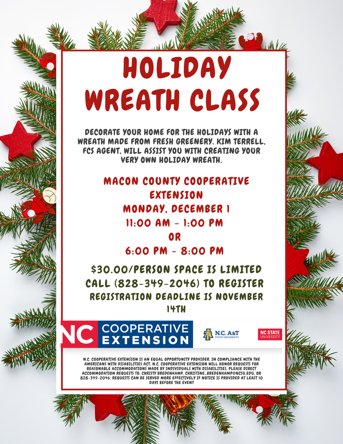 Holiday Wreath Class Flyer