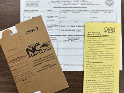 Soil box, form that accompanies box, and how-to flyer