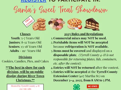 Flyer for Santa's Sweet Treat Showdown. This flyer is advertising a baking competition that is open to the public.