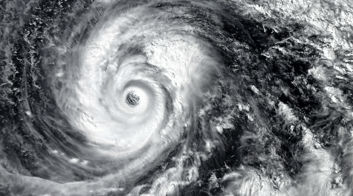 Image of a satellite picture of a hurricane