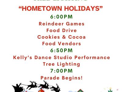 Tree lighting and holiday parade schedule