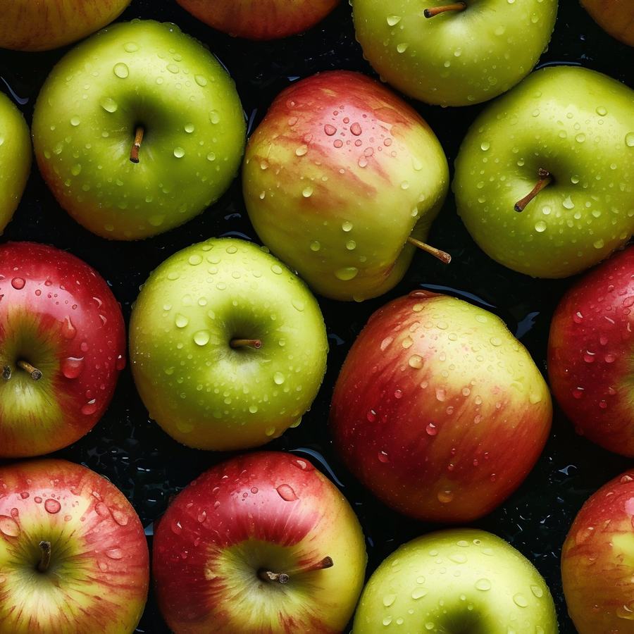 Freshly washed apples