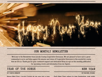 cover page for January 2026 Newsletter