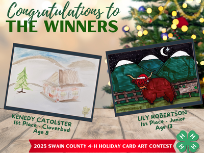 2025 4-H Christmas Card Art Contest Winners