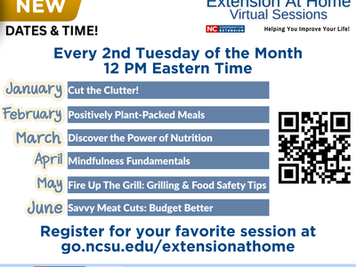 schedule for the next 6 months of Extension at Home sessions
