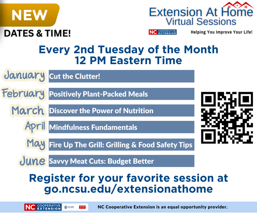 schedule for the next 6 months of Extension at Home sessions