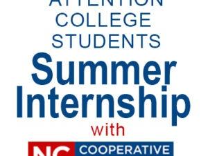 Attention college students: Summer Internship with NC Cooperative Extension