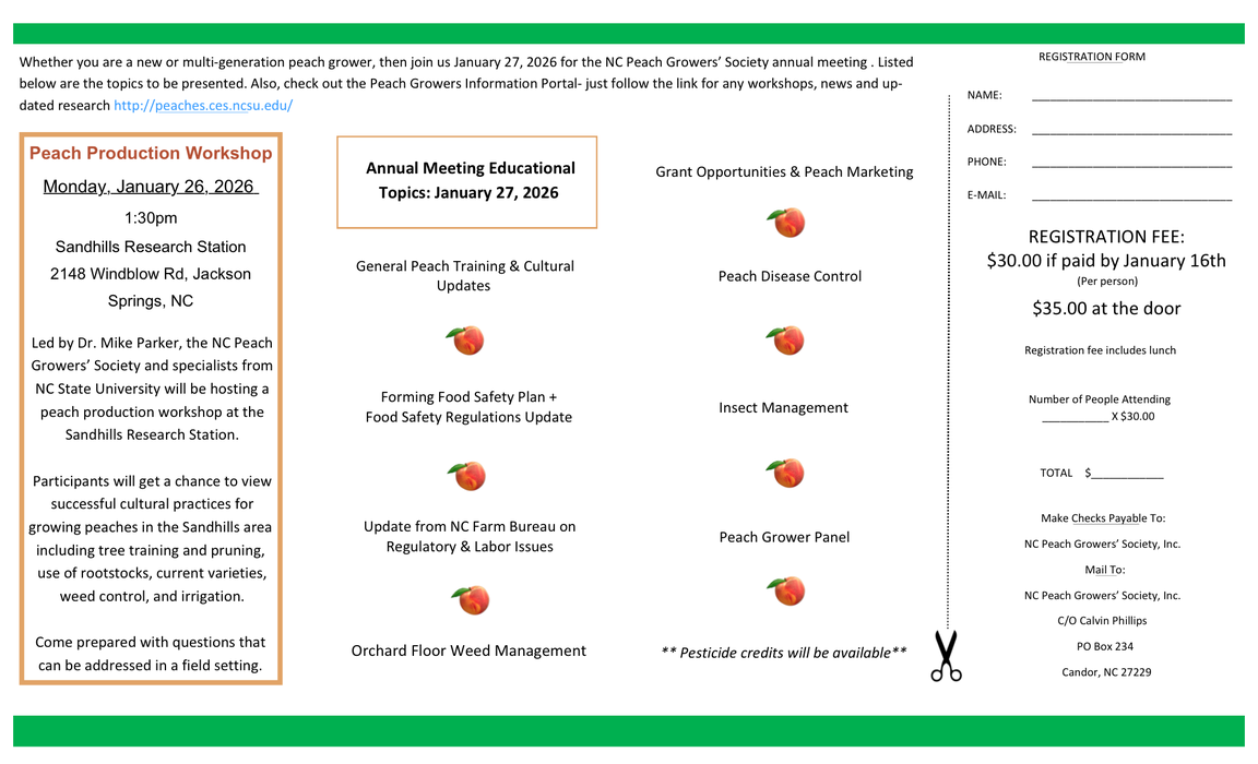Inside panel of the 2026 Peach meeting program
