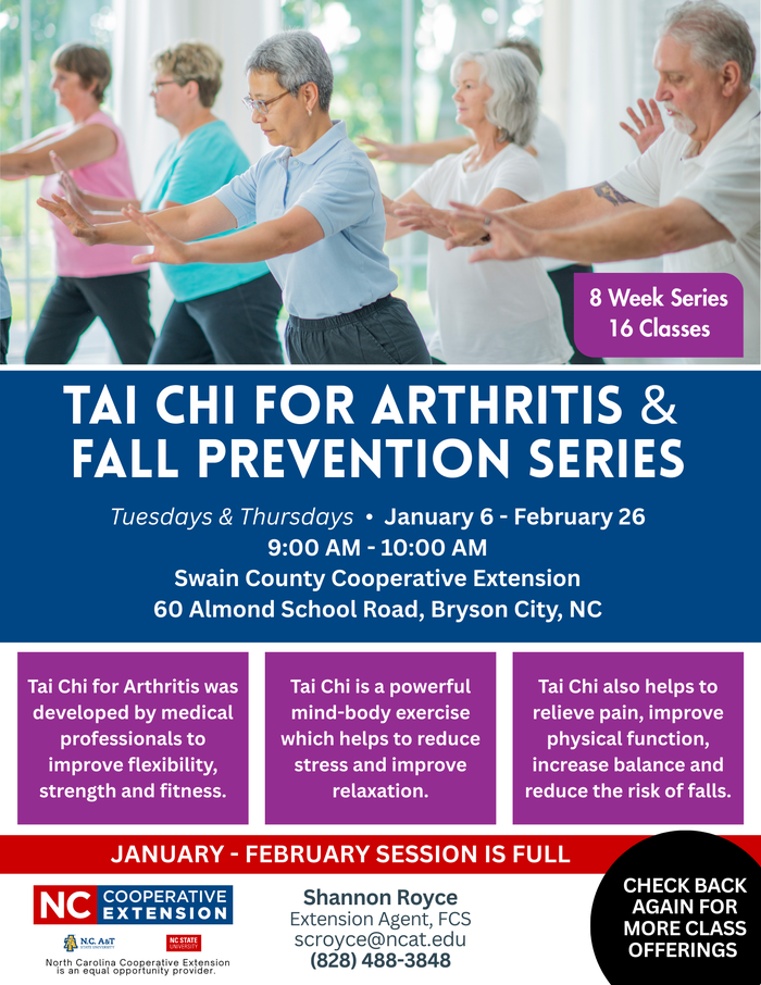 2026 Tai Chi for Arthritis Prevention Flyer