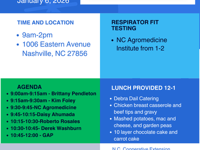 tobacco meeting January 6th from 9-2 with pesticide and cca credits