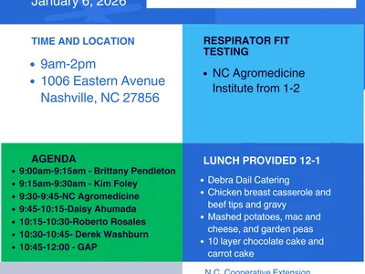tobacco meeting January 6th from 9-2 with pesticide and cca credits