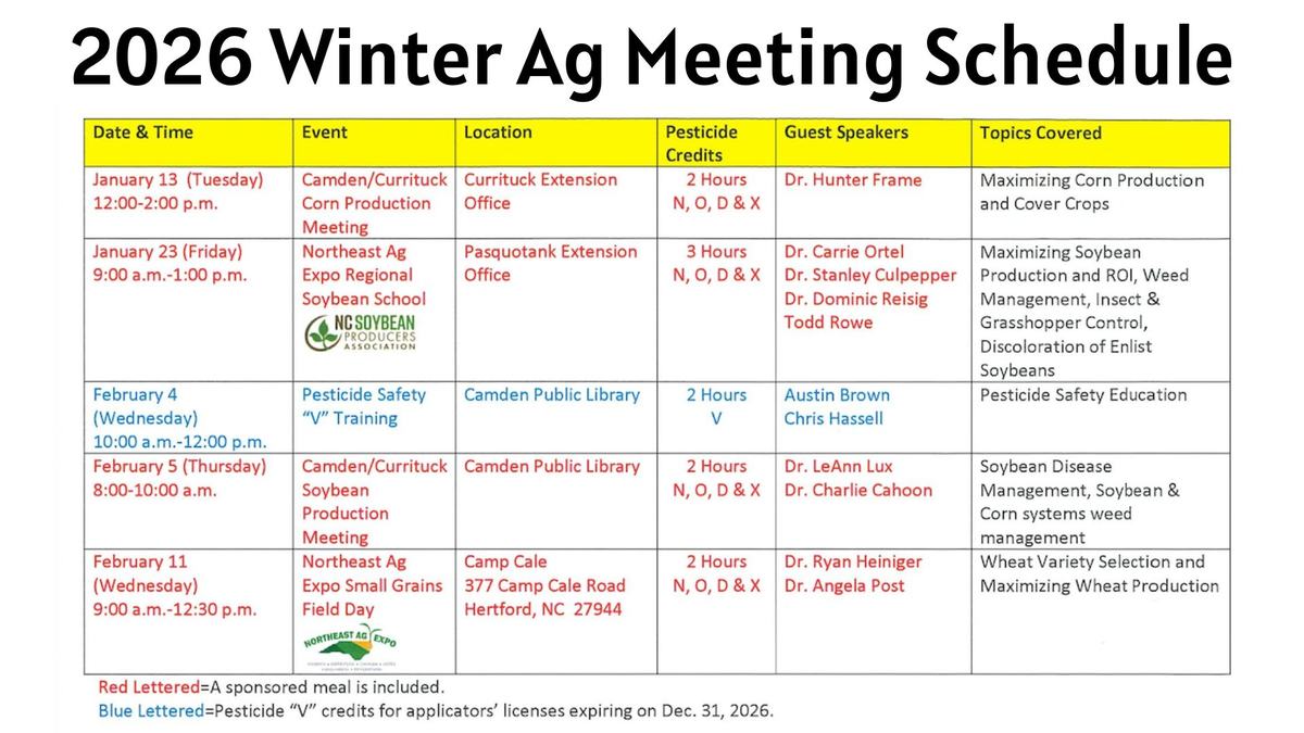 Winter ag meeting schedule