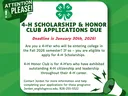 4-H Scholarship & Honor Club applications due — Deadline January 30, 2026