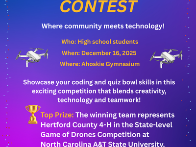 Hertford County 4‑H Culture and Codes Contest — Dec 16, 2025; Ahoskie Gymnasium; high school students