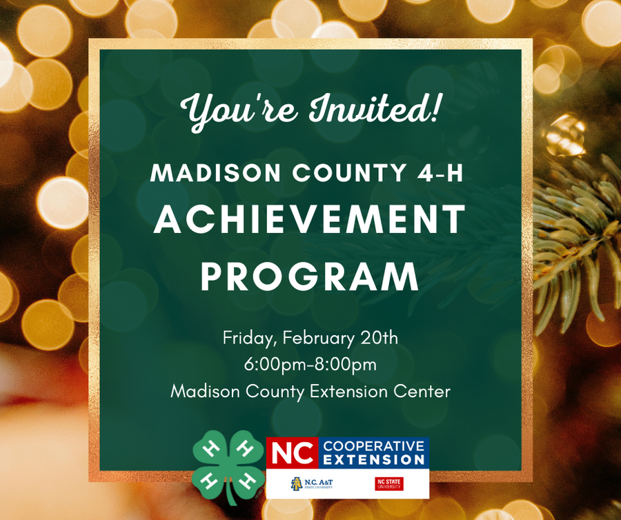 Green and gold 4-H Achievement Program Invitation