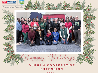 Durham Cooperative Extension Staff posing for a holiday picture