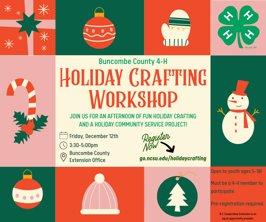 Buncombe County 4-H Holiday Crafting Workshop