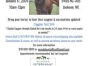Equine Coggins & Vaccine Clinic flyer: Jan 17, 2026 10am-12pm Northampton Ext 9495 NC-305