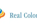 Multicolored wavy diamond logo left of text "Real Colors®"