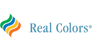 Multicolored wavy diamond logo left of text "Real Colors®"