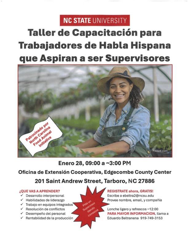 NC State University: Taller para trabajadores de habla hispana que aspiran a ser supervisores