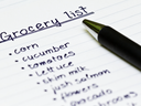 picture of a grocery list