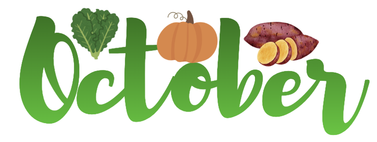 October with a pumpkin kale and sweet potato