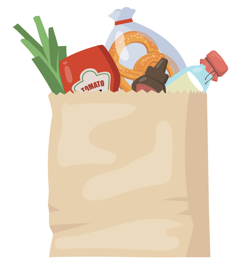illustration of a bag of groceries