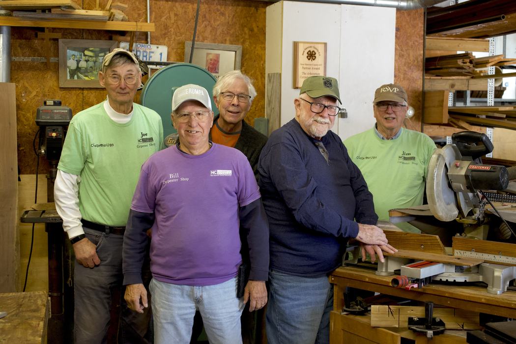 The carpenters in 2025 from left to right- Joe Kopeka, Bill Carapezza, Steve Eitelman, Ken Campbell, Jim Cutler.