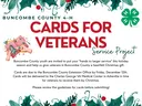 Buncombe County 4‑H: CARDS FOR VETERANS Service Project poster