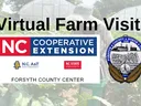 Virtual Farm Visit text with Extension and county logos