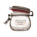 glass jar with lid open