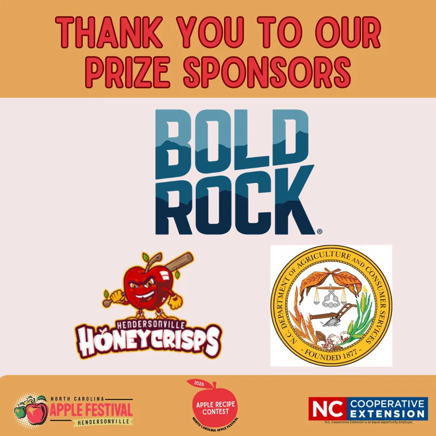 canva graphic with the logos for Bold Rock Hard Cider, The Hendersonville Honeycrisps, NCDA