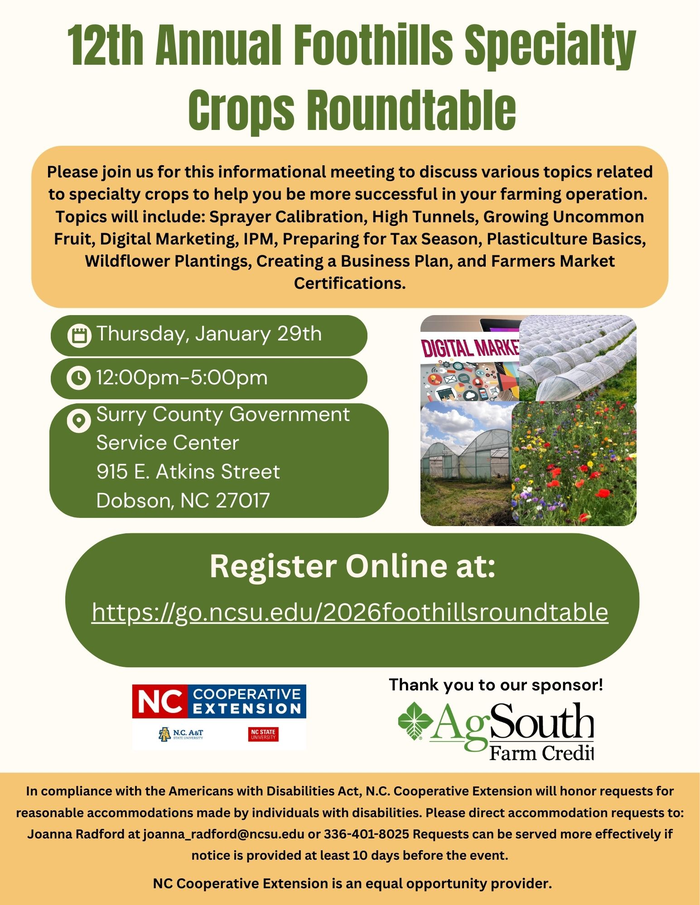 12th Annual Foothills Specialty Crops Roundtable