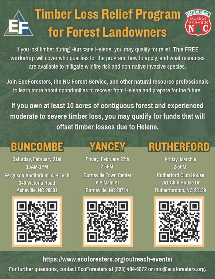 Timber Loss Workshop for Land Owners 