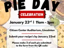 27th Annual Pie Day Celebration - January 23, 2026, Citizens Center's Auditorium in Lincolnton from 11am til 1pm.