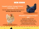Registration will close on February 28 at 5:00 P.M. The 4-H Feather Classic is a regional 4-H poultry project and show for youth residing in the North Carolina counties of Caswell, Durham, Orange, and Person. Participating youth in grades K-12 will raise 