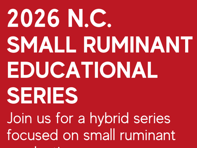 2026 N.C. Small Ruminant Educational Series flyer with session dates and registration links