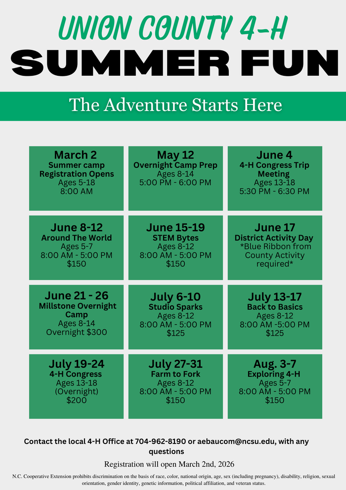 2026 Union County Summer Fun Handbook