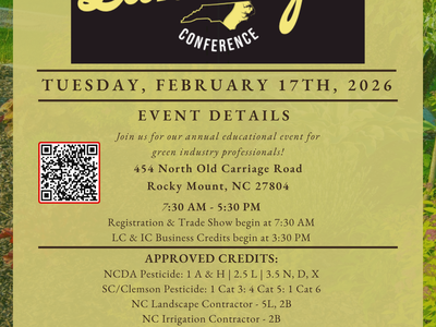 28th Annual Eastern NC Landscape Conference & Trade Show flyer, date, time , location and registration information