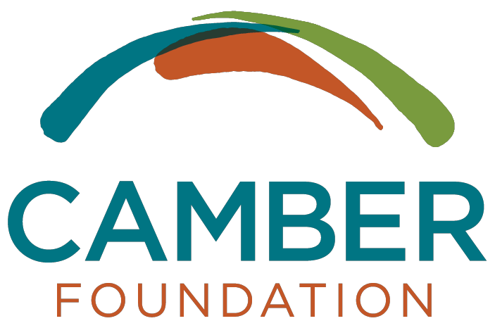 Camber Foundation logo with three curved brushstroke arcs above the text "CAMBER FOUNDATION"