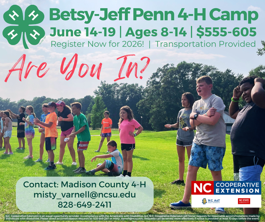 Camp info with image of kids playing field games