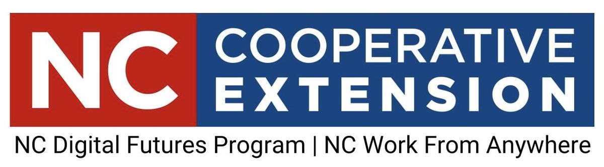 NC Cooperative Extension logo; text "NC Digital Futures Program | NC Work From Anywhere"