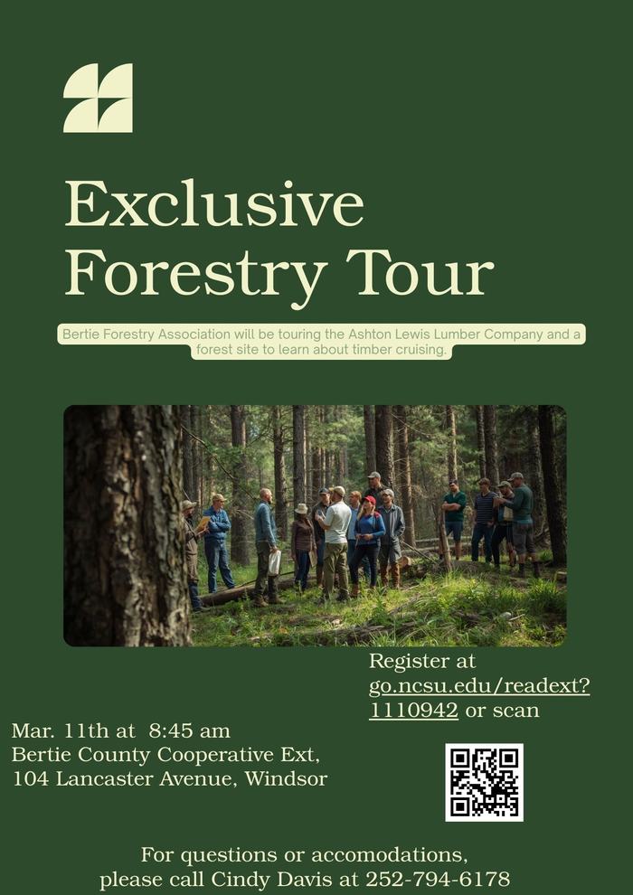 flyer talking about a forestry tour