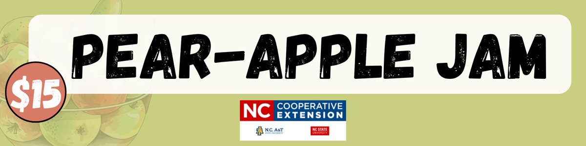 Graphics with wording pear apple jam