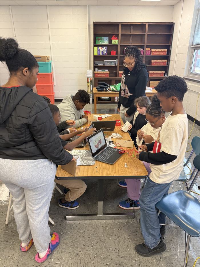 Youth testing different materials 