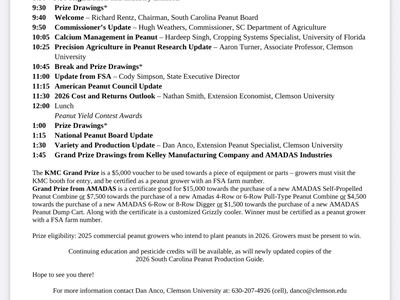 SC Peanut Growers Meeting Plan