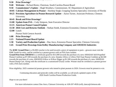SC Peanut Growers Meeting Plan