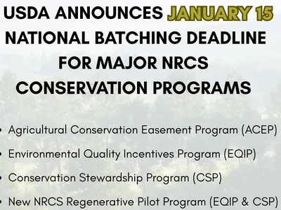 USDA announces January 15 national batching deadline for major NRCS conservation programs