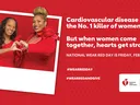 2 women making a heart with their adjoining hands promoting heart health